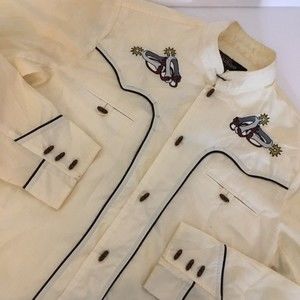 El Señor de los Cielos Cowboy Shirt Embroidered Long Sleeve spurs wooden buttons